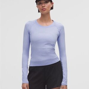 Lululemon swiftly tech long sleeve shirt 2.0 serene blue dusty lilac size 6